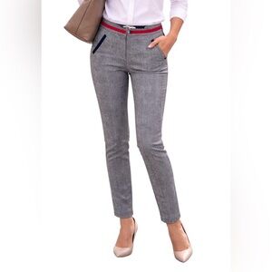 Endless Rose Heathered Skinny Pants with Red and Navy Details